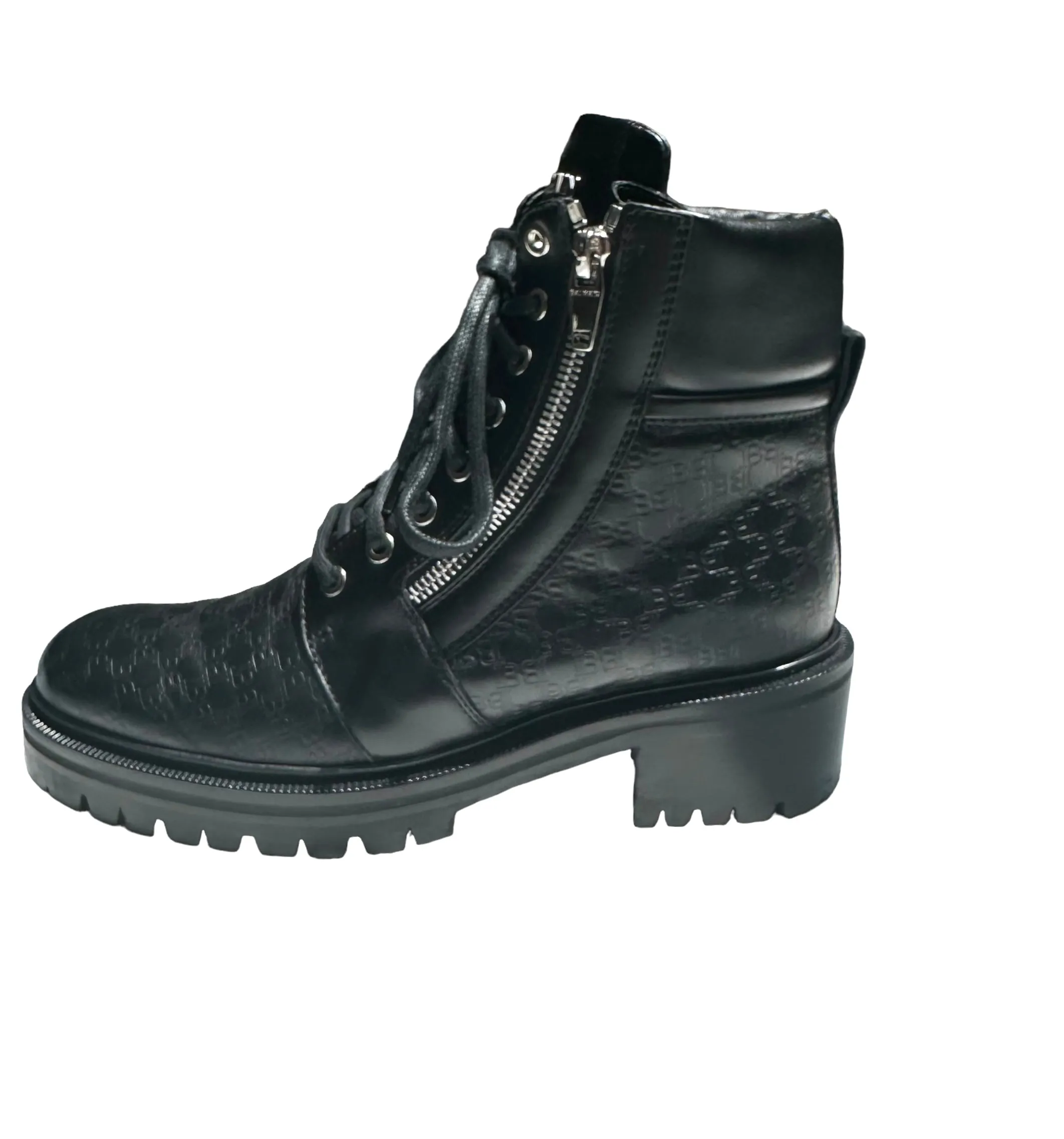 Black Logo Combat Boots - 9