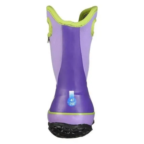 Bogs Kid's Rain Boots - Slushie Purple Multi Solid Insulated Size 1 | 72292