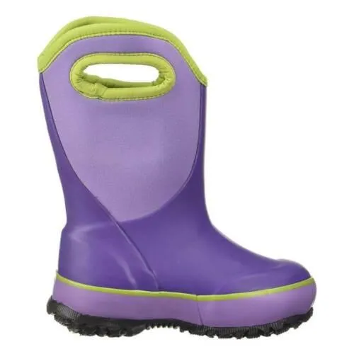 Bogs Kid's Rain Boots - Slushie Purple Multi Solid Insulated Size 1 | 72292