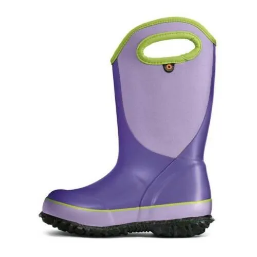 Bogs Kid's Rain Boots - Slushie Purple Multi Solid Insulated Size 1 | 72292