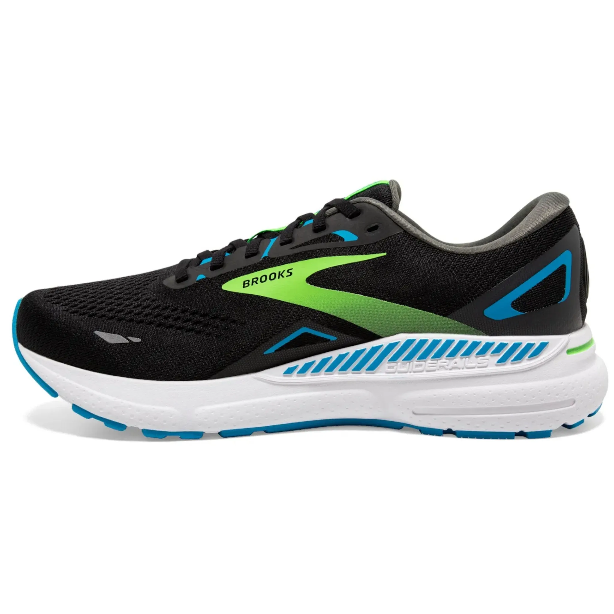 Brooks Men's 110391 006 Adrenaline GTS 23  Black Hawaiian Ocean Green Cushion Support Running Shoes