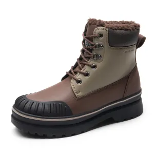 Bruno Marc Men's Snow Winter Insulated Waterproof Outdoor Boots,Size 10,Brown,SBSB2401M