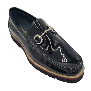 Carrucci Black Loafer Patent Leather Men's Slip-on Casual Shoes