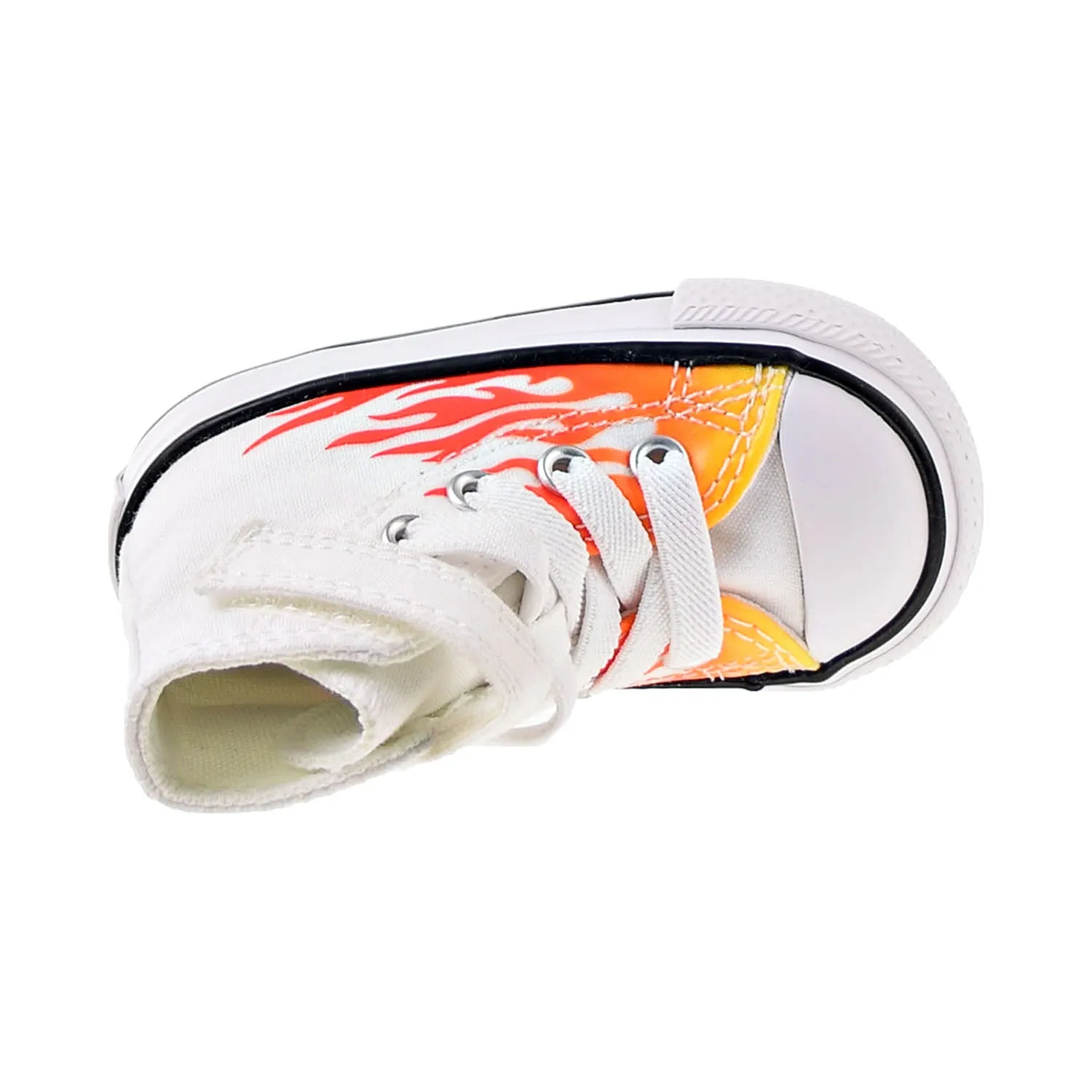 Converse Chuck Taylor All Star 1V HI Flames Toddler Shoes White-Red-Yellow