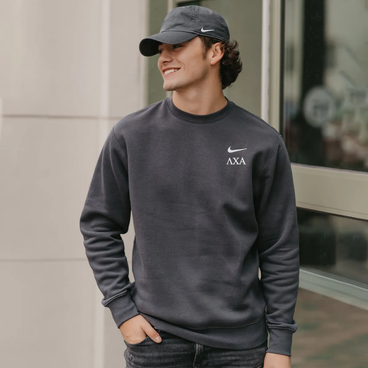 Lambda Chi Nike Embroidered Crewneck