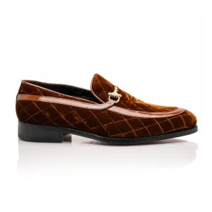 Mauri Allure 3257/1 Men's Shoes Quilted Velvet / Patent leather Slip-on Horsebit Loafers (MA5642)