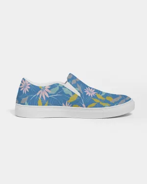 Parisian Blue Floral Women's Slip-On Canvas Shoe