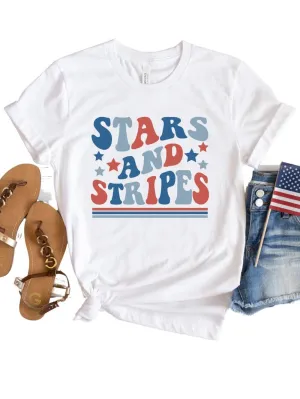 Stars & Stripes Patriotic 4th of July Patriotic Graphic T-Shirt