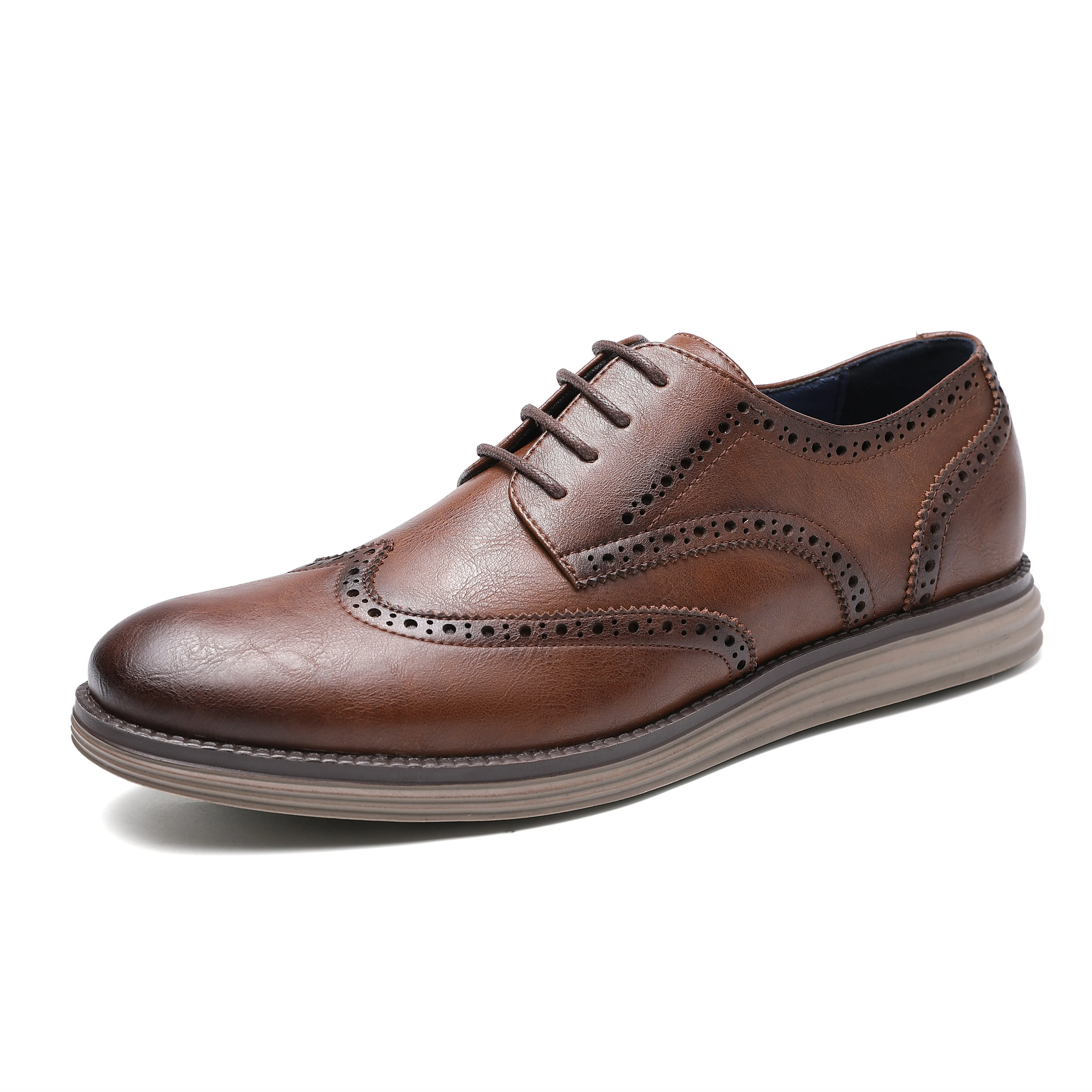 West Louis™ Genuine Leather Smart Business Brogue Dress Shoes