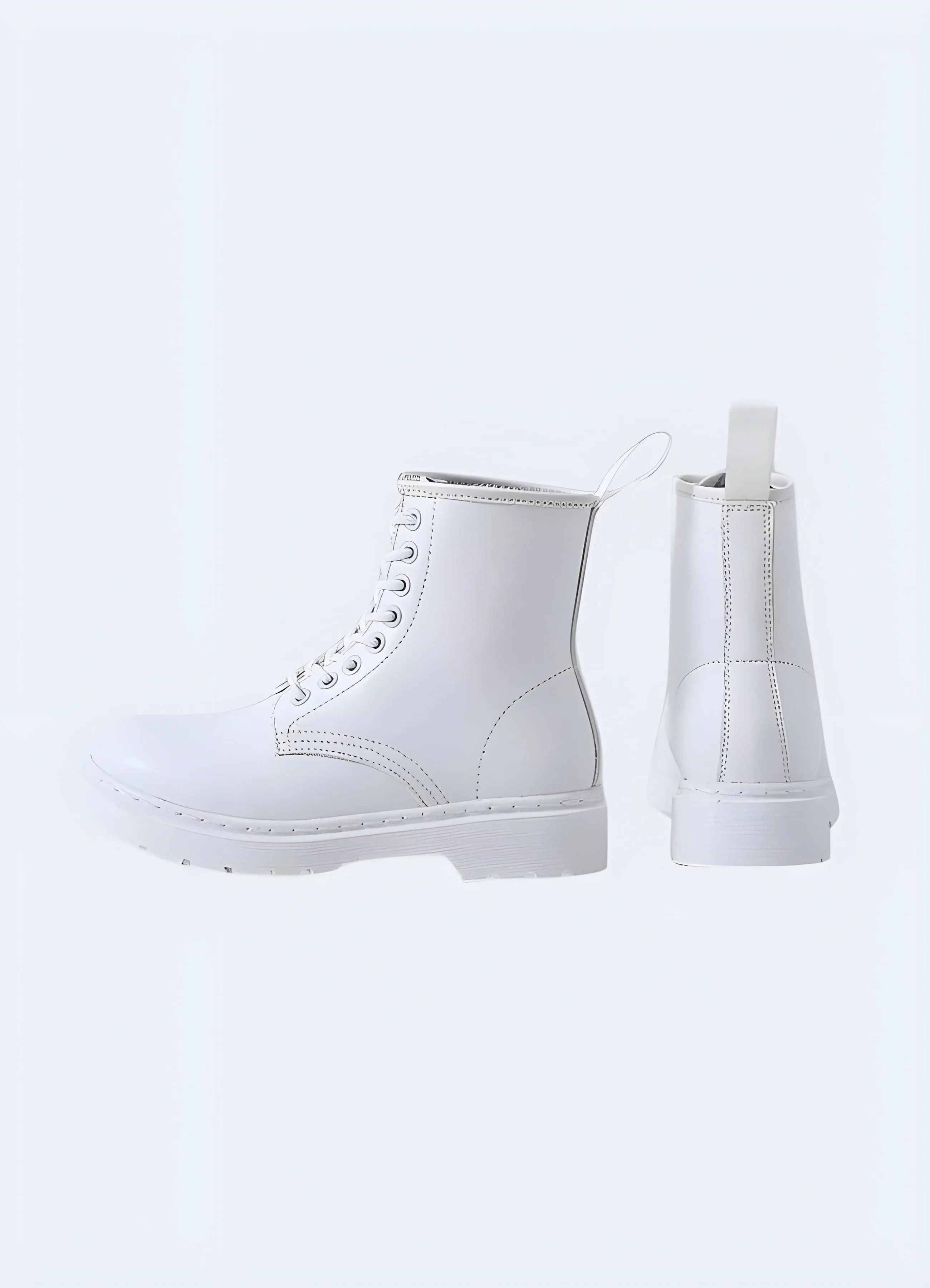 White Combat Boots